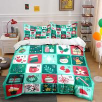 Christmas Advent Calendar Bedding Bedding Duvet Cover Set Duvet Cover Pillowcases (1 * Duvet Cover 2 * Pillowcases, without duvet insert) 135x200cm