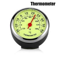 Luminous Fluorescent Hygrometer Car Clock Car Quartz Watch Automobile Mechanics Thermometer B