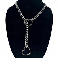 Adjustable Cuban Link Necklace Long O-ring Clavicle Chain Ins Heart-shaped Necklace  Party Wear Style 1