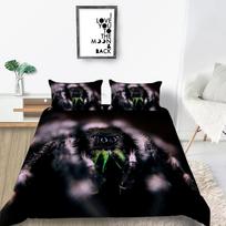 3D Microfiber Quilt Cover Set Black Background Spider Bedding Queen Double Bed Full Size Black Bedspread Set Washable and Comfortable Home Decoration Baby 100x135cm gray