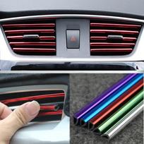 10PCS Car Interior Air Conditioner Outlet Vent Grille Chrome Decoration Strip For  All vehicle models žalia