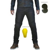 Motocikliniai Slim Fit lenktyniniai džinsai su apsaugomis - Atsparūs vėjui, elastingi, visų sezonų kelioniniai keliai. 28 juoda