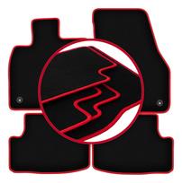 Velour floor mats with red edge for: Skoda Karoq crossover (2017-)