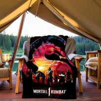 1PC Mortal Kombat Warriors Outdoor Blanket Lightweight Flannel, Soft & Warm, All-Season, Outdoor, Camping, Living Room, Office,  L1106007 80x120cm