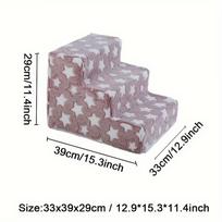 3/4 Pet Steps Foam Dog Secure Stairs Ramps Non-Slip Pet Star Steps for Protect Older Dog Pet with Joint Pain Sofa Bed Ladde Gift