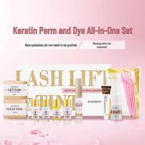 Ikooheer Two-in-One Eyelash Perm & Eyebrow Dye Kit Two-in-One Perm and Dye - Black white