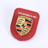 Car Emblems Sunglasses Clip Holder Magnetic Leather Car Sunshade Clip For Porsche 911 Pajun Cayenne Cayman Panamera Macan