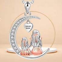 Necklace Elegant Crescent Moon Simple Mother's Day Gift Women Pendant 50CM(Necklace Size)
