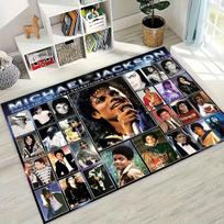 Madingas MJ Michael Jackson Pop Karaliaus meno kilimas miegamojo svetainės sofos namų durų kilimėlio dekorui, didelis neslystantis vaikų grindų kilimėlis 40x60cm( 15x23in ) gray