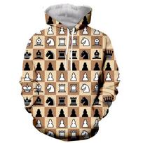 3D Printed Chess Pattern Hoodie Long Sleeve Casual Sweatshirt for Men And Women Fashionable Personality Clothing Hottest Style S