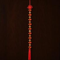 Handmade Peach Wood Pendant, Traditional Chinese Feng Shui Hanging Ornament, Ideal for Auspicious Occasions (as the picture,1 string installation)