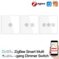 Zigbee Dimmer Wall Light Switches 1 2 3 Gang Tuya Smart Home Automation Wireless Remote Control EU/UK Standard Neutral Live Wire (White,Eu Standard&1GANG) balta