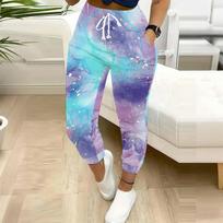 Summer Ladies Organized pattern Printed Sweatpants Loose Fit Drawstring Joggers Elastic Cuff Daily Casual Pants XS