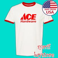 Ace Hardware Men#039;s Ringer Red Size S to 3XL Unisex T-Shirt Graphic Tee L