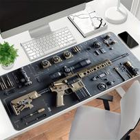 Gun Mouse Pad Customized Large  Black E-sports Game Integrated IP Computer Anti slip Office Desk Pad juoda