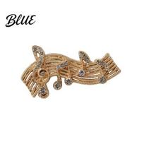 Coat Brooch Music Score Pin for Women Rhinestones Inlaid Lapel A