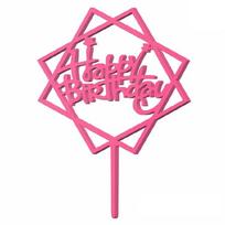 10pcs Acrylic Happy Birthday Cake Toppers Wedding Holiday Decoration Accessory
