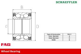 Schaeffler FAG Rato guolio komplektas Wheel Bearing Set 713 6100 30