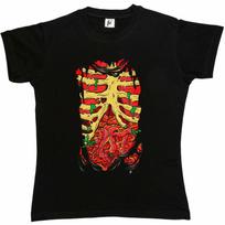 Inside Of Human Body Rib Cage Guts Gore Intestines Womens Boyfriend Fit T-Shirt XXXL