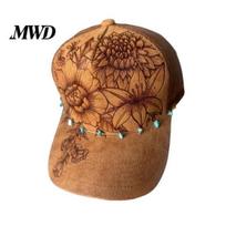 Floral Cowboy Hat Baseball Cap, Breathable Suede with Mesh Back, Adjustable Women Country Buckle Fit for Concerts Rodeos
