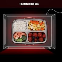304 Stainless Steel Insulated Lunch Box 4 Compartment Bento Lunch Box  For Travel juoda