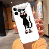 Telefono dėklas, skirtas iPhone 14 Pro Max 13 12 11 Pro Max Xs Xr X 12mini 7 8 Plus Se Cartoon Black Cats Case Funda iphone XR