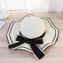 Women Beach Straw Hat Jazz Sunshade Panama Trilby Fedora Hat Gangster Cap balta
