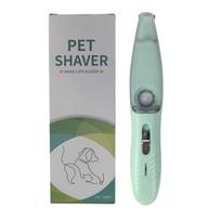Rechargeable Pet Paw Shaver with Built-in Vacuum for Cats and Dogs - Low Noise Electric Clippers žalia