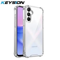 KEYSION Four-Corners Shockproof Transparent Case for Samsung A56 5G A36 A26 Soft TPU+PC Clear Phone Cover for Galaxy A16 4G 5G for Samsung A56 5G gryna