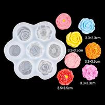 Flower Chocolate Silicone Mold Three-dimensional Rose Peony DIY Mousse Cake Mold white