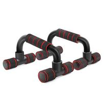 Push Up Bars Home Workout Rack Exercise Stand Fitness Equipment Foam Handle for Floor Men and Women Strength Muscle Grip Training raudona