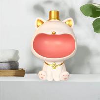 Cat Figurine Storage Box Lucky Statue Creative Key Snack Holder Ornament Resin Style A balta