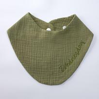 Minkšta medvilninė šuns bandana Kvėpuojantis vienspalvis trikampis šalikas su spaudžiamu sagtuku ir siuvinėjimu free size(24*20cm) blue