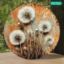 Metal Wall Art Dandelion Puff Print 8x8 Inch for Living Room