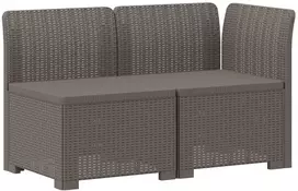 2-Vietis Sodo Sofas, Atrodo kaip Ratano PP Šviesiai pilka