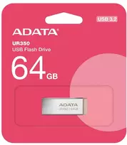 USB Atmintinė - ADATA UR350 64GB, 100MB/s, Metalinė Dėžutė Bronzinė