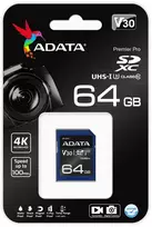 Atminties Kortelė - ADATA ASDX64GUI3V30S-R 64GB SDXC UHS-I 100MB/s