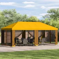 Sodo pavėsinė su šoninėmis sienelėmis 6 x 3 m Geltona