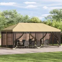 Paviljonas su šoninėmis sienelėmis 6 x 3 m Kreminė