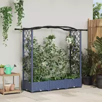 Pakeltas lovas su trelėmis ir stogu Pilka 169 x 40 x 123 cm PP