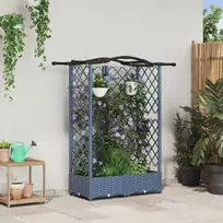 Pakeltas lovas su trelėmis ir stogu Pilka 124 x 40 x 123 cm PP