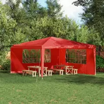 Šventinės palapinės šoninė siena 2 vnt. 400 x 195 cm Raudona