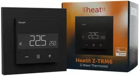 Termostatas Heatit Z-TRM6 juodas matinis Z-Wave termostatas 3600W 16A 868,4 Mhz