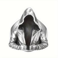 Retro Dark Style Assassin Cloak Windbreaker Ring Men's Opening Adjustable Trendy Men one  size(6-13)