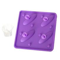 Easy Release Ice Mold Silicone Cube Shark Shape 4-Grid Flexible Non-Stick Whiskey Cubes Tray for Cocktails Juices BPA-Free Dishwasher Safe violetinė