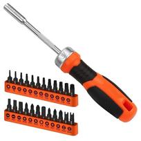 Cross Shaped Ratchet Screwdriver Rotating Handle Industrial Grade Screwdrive  Multi Angle oranžinė