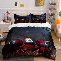 Squid Game Guards Bedding Set Bedding Duvet Cover Set Duvet Cover Pillowcases (1 * Duvet Cover 2 * Pillowcases, without duvet insert) 135x200cm