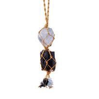 Charming Crystal Stone Hanging Ornament Mysterious Raw Stone Pendant  Yoga Meditation Style 9