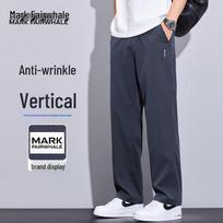 MARK FAIRWHALE Men's Tencel Cool Straight-Leg Casual Pants 34 džinsinio mėlyna spalva