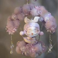 Diy Cartoon Style Swing-Style Car Pendant Charm Plastic Resin Purple Finished Beaded Product for Car Decoration Standard rožinė